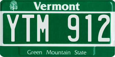 VT license plate YTM912