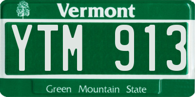 VT license plate YTM913