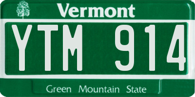 VT license plate YTM914