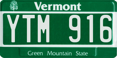 VT license plate YTM916