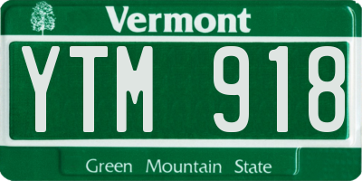 VT license plate YTM918