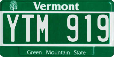 VT license plate YTM919