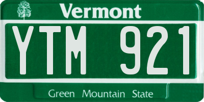 VT license plate YTM921