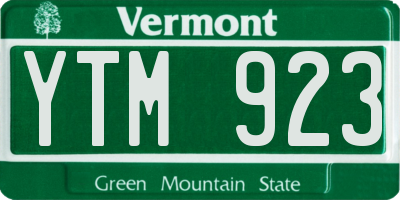 VT license plate YTM923
