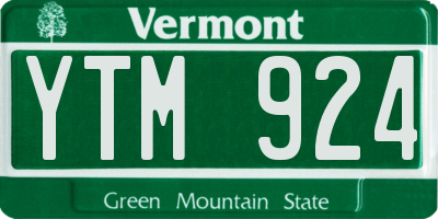 VT license plate YTM924