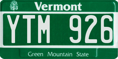 VT license plate YTM926