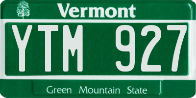 VT license plate YTM927