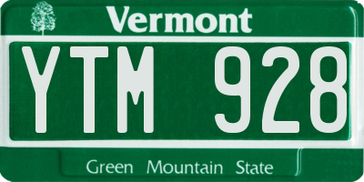 VT license plate YTM928