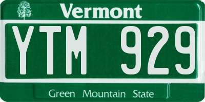 VT license plate YTM929