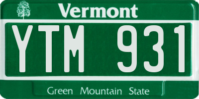 VT license plate YTM931