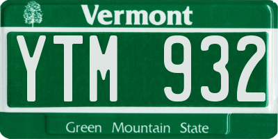 VT license plate YTM932