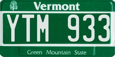 VT license plate YTM933