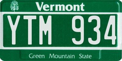 VT license plate YTM934