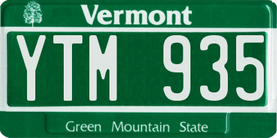 VT license plate YTM935