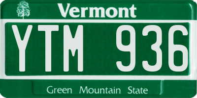 VT license plate YTM936