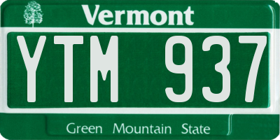 VT license plate YTM937