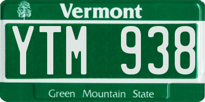 VT license plate YTM938