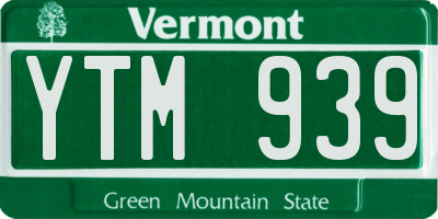 VT license plate YTM939
