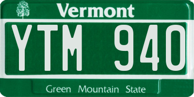 VT license plate YTM940