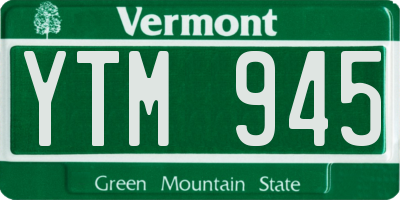 VT license plate YTM945
