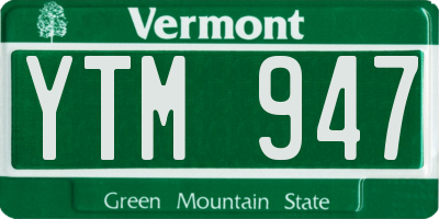VT license plate YTM947