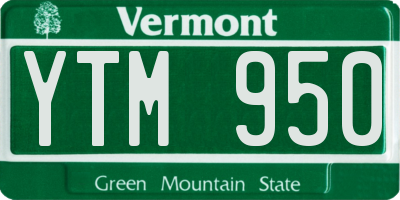 VT license plate YTM950