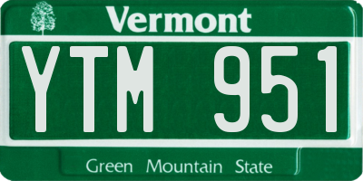 VT license plate YTM951