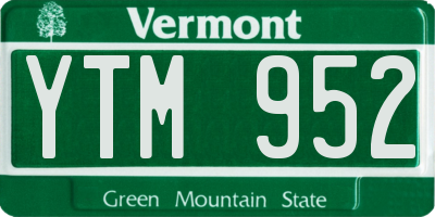 VT license plate YTM952