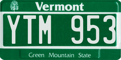 VT license plate YTM953