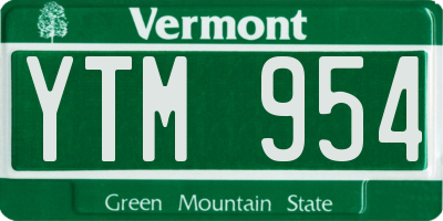 VT license plate YTM954