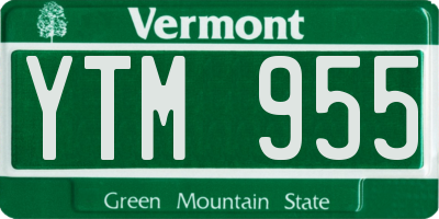 VT license plate YTM955