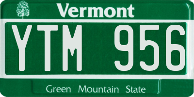 VT license plate YTM956