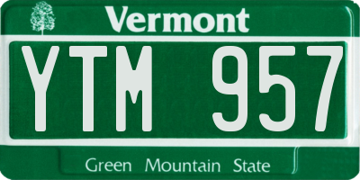 VT license plate YTM957