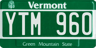 VT license plate YTM960