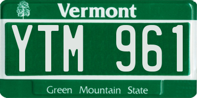 VT license plate YTM961