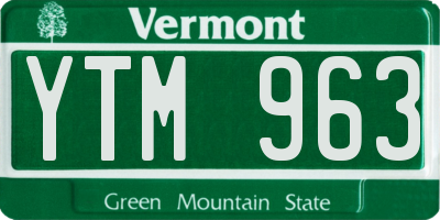 VT license plate YTM963
