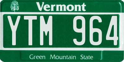 VT license plate YTM964