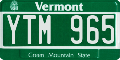 VT license plate YTM965
