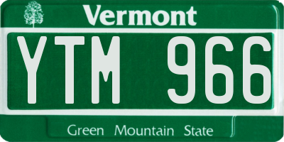 VT license plate YTM966