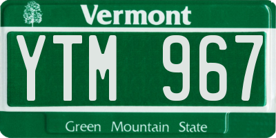 VT license plate YTM967