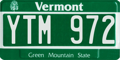 VT license plate YTM972