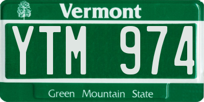 VT license plate YTM974