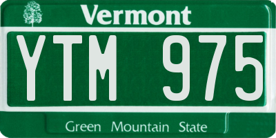 VT license plate YTM975