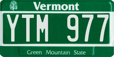VT license plate YTM977