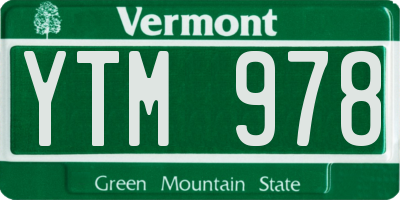VT license plate YTM978