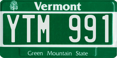 VT license plate YTM991