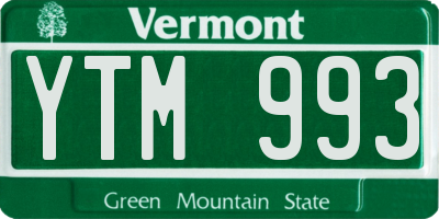 VT license plate YTM993