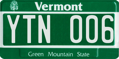 VT license plate YTN006