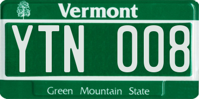 VT license plate YTN008