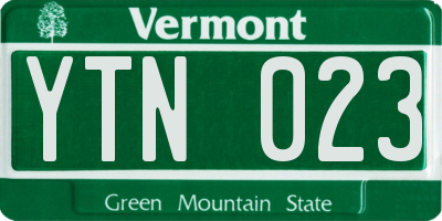 VT license plate YTN023